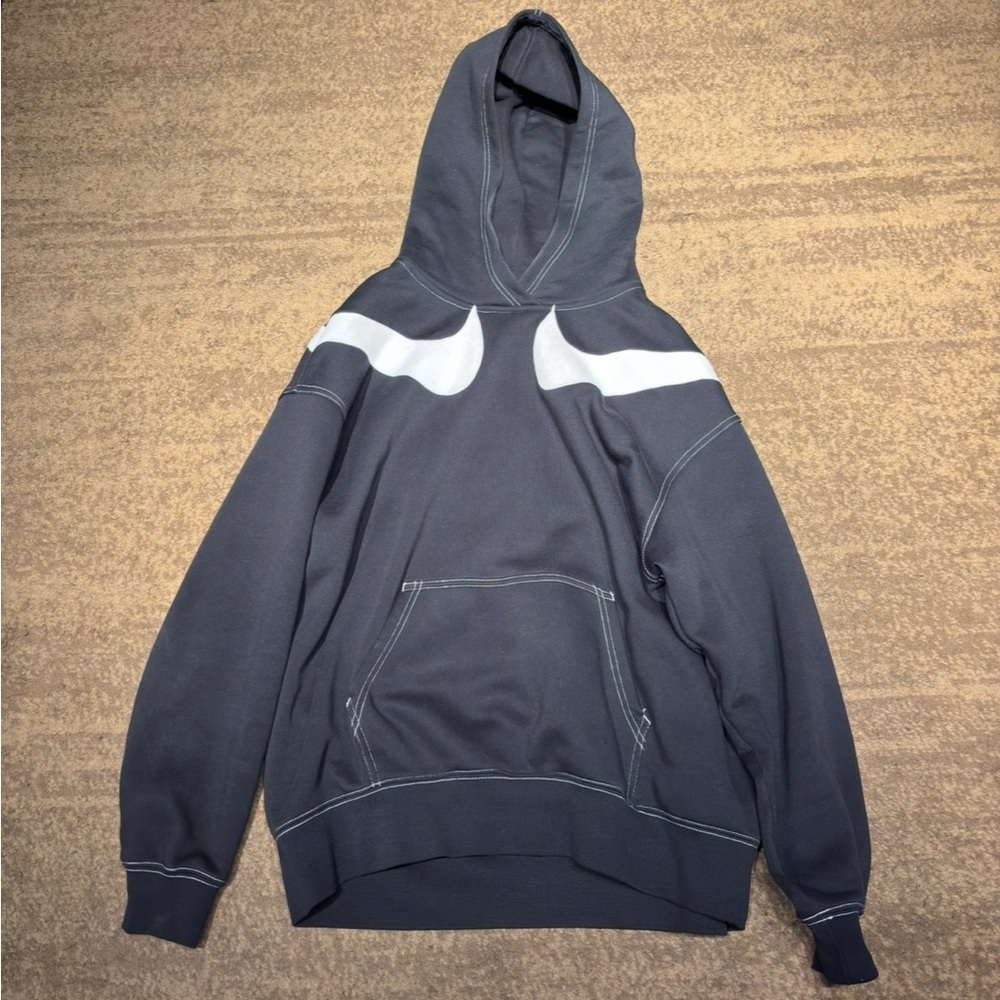 Nike Double Swoosh Hoodie – Black & White – Size Medium Men